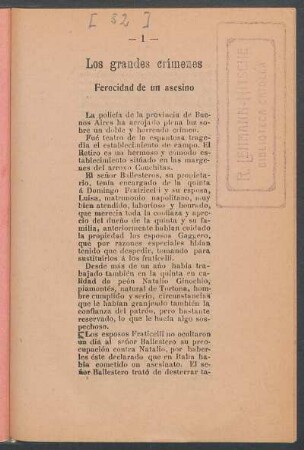 Los grandes crímenes : Ferocidad de un asesino