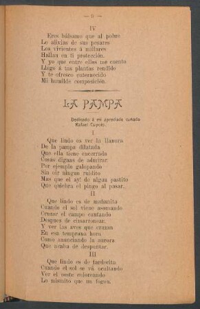 La Pampa : Dedicado a mi apreciado cuñado Rafael Cupolo