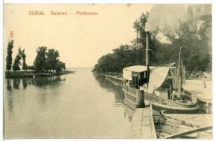 Siofok. Plattensse - Hafen mit Dampfboot