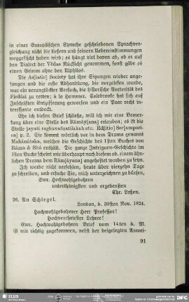 Christian Lassen an August Wilhelm von Schlegel, London, 30.11.1824