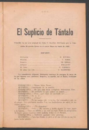 El suplicio de Tántalo : comedia en un acto original