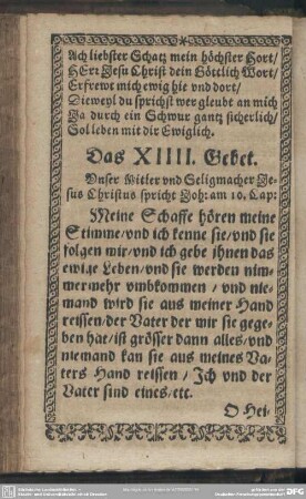 Das XIIII. Gebet