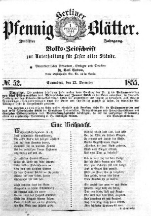 No. 52, Sonnabend, den 22. December