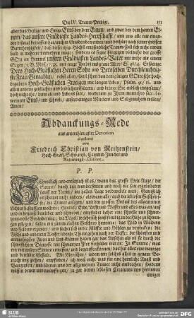 Abdanckungs-Rede