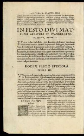 In Festo Divi Matthaei Apostoli Et Evangelistae ...