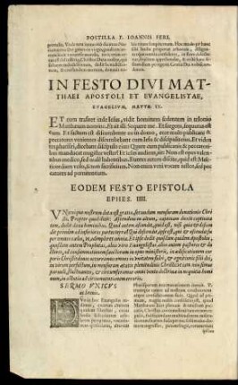 In Festo Divi Matthaei Apostoli Et Evangelistae ...