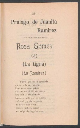 Prólogo de Juanita Ramirez