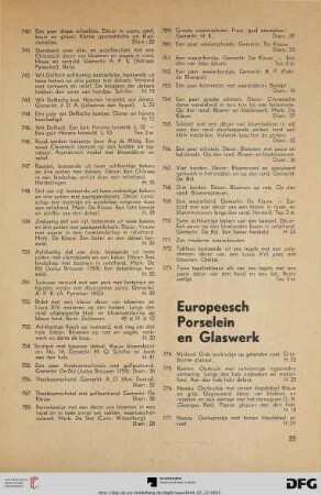 Europeesch Porselein en Glaswerk (Nr. 774-810)