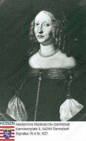 Sophie Eleonore Landgräfin v. Hessen-Darmstadt geb. Herzogin v. Sachsen (1609-1671) / Porträt, Halbfigur