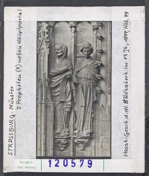Straßburg, Münster: Westfassade, Mittelportal, zwei Propheten
