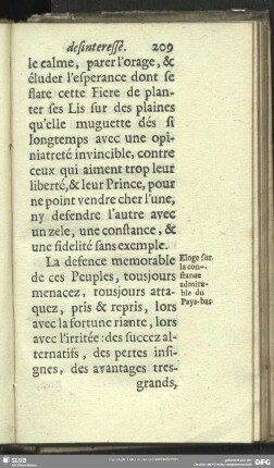 Eloge sur la constance admirable du Pays-bas