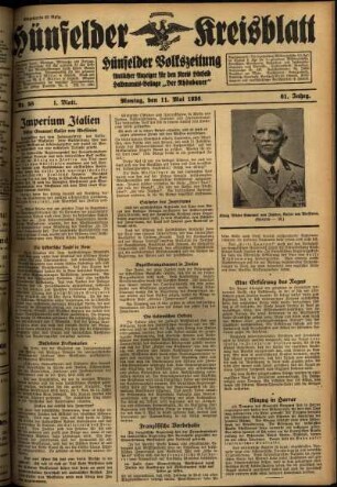 Erste Ausgabe vom Montag, den 11. Mai 1936.