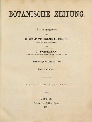 Botanische Zeitung. 51. 1893