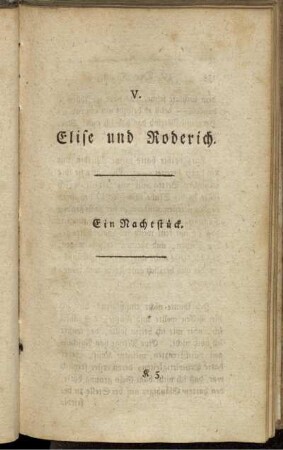 V. Elise und Roderich.