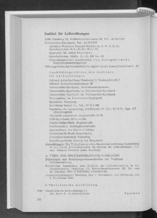 A. Turn- und Sportlehrer(innen)-Ausbildung