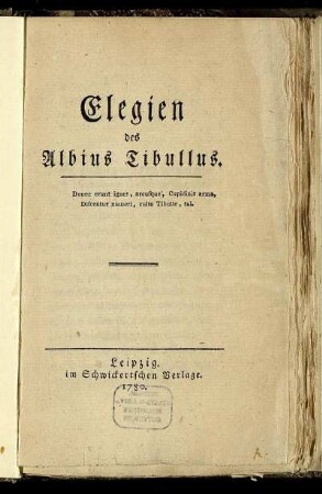 Elegien des Albius Tibullus
