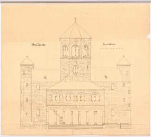 Sankt Antonius Basilika, Rheine: Westansicht 1:100