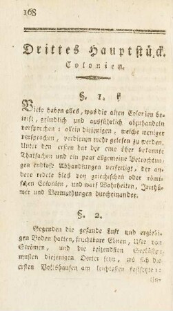 Drittes Hauptstück. Colonien