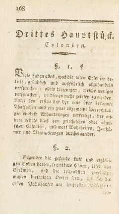Drittes Hauptstück. Colonien