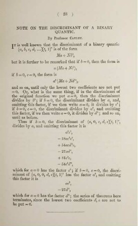 Note on the discriminant of a binary quantic.