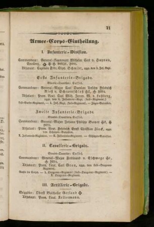 Armee=Corps=Eintheilung.