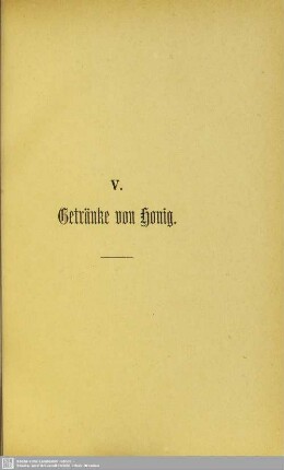V. Getränke von Honig