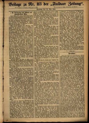Zweite Ausgabe vom Sonntag, den 18. Mai 1890.