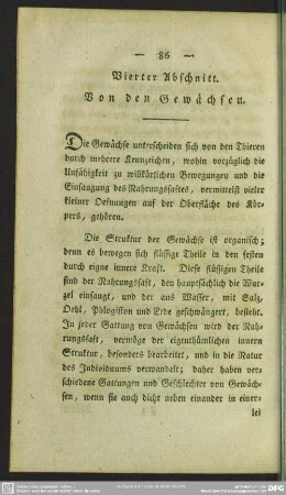 Vierter Abschnitt. Von den Gewächsen