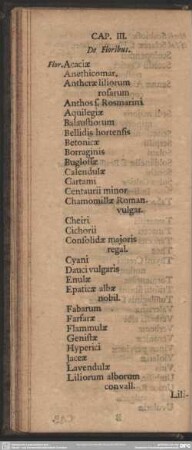 Cap. III. De Floribus
