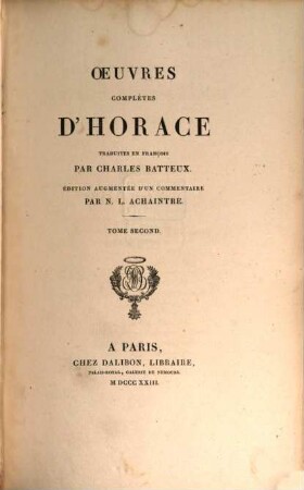 Oeuvres complètes d'Horace, 2. 459 S.