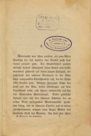 Ein Liebespaar : Roman aus der Geschichte Venedigs von Wilhelm Walloth