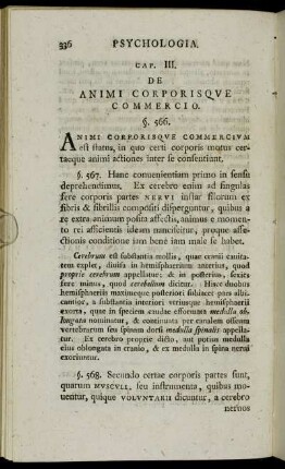 Cap. III. De Animi Corporisque Commercio