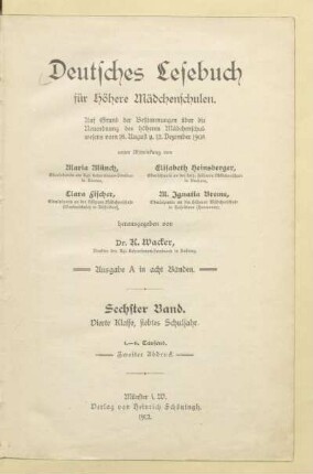 Band 6 = Klasse 4, 7. Schuljahr, [Schülerband]: [Band 6 = Klasse 4, 7. Schuljahr, [Schülerband]]