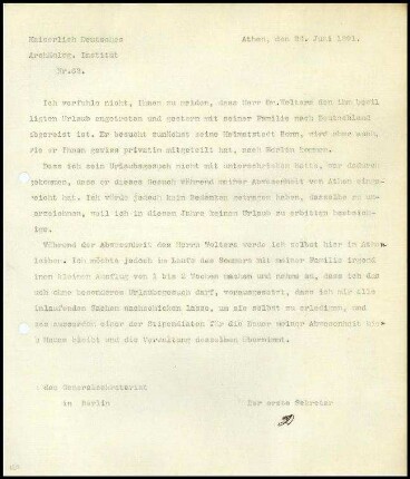 Bericht des ersten Sekretars an das General-Sekretariat