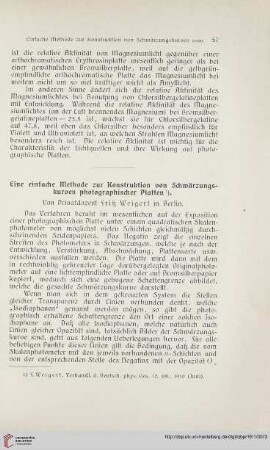 25: Eine einfache Methode zur Konstruktion von Schwärzungskurven photographischer Platten