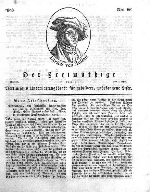 Nro. 66, Freitag, den 1. April 1808