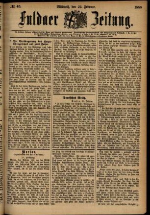 Ausgabe vom Mittwoch, den 22. Februar 1888.