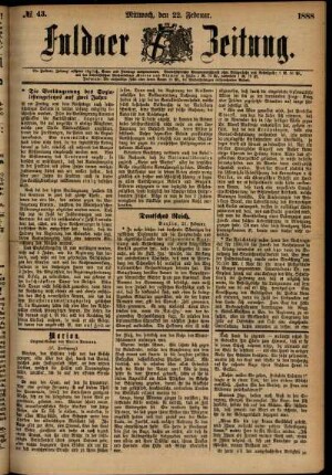 Ausgabe vom Mittwoch, den 22. Februar 1888.