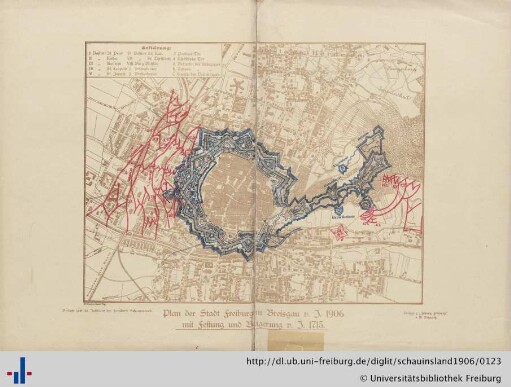 Plan der Stadt Freiburg im Beisgau v. J. 1906.