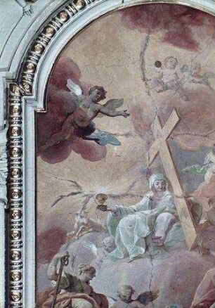 Verherrlichung der heiligen Maria Magdalena, umgeben von den drei theologischen Tugenden