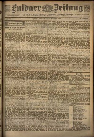 Zweite Ausgabe vom Mittwoch, den 30. November 1898.