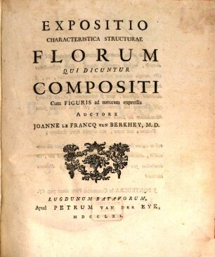 Expositio caracteristica Structurae florum