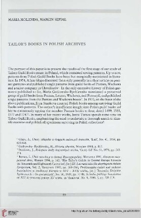 Tailor’s books in Polish archives