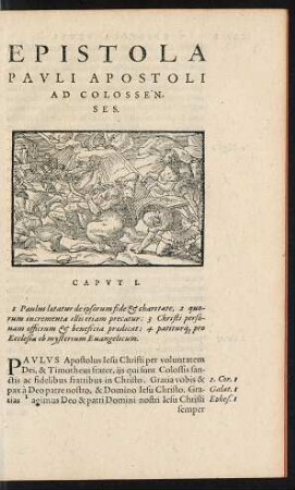 Epistola Pauli Apostoli Ad Colossenses.