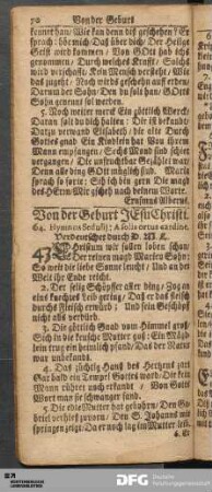 Von der Geburt JEsu Christi.