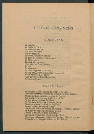 Obras de López Monís