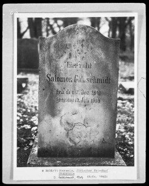 Grabstein von Salomon Goldschmidt, gestorben 1909