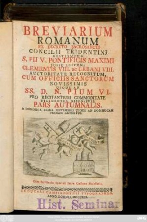 Ps. Autumnalis: A Dominica Prima Septembris Usque Ad Dominicam Primam Adventus.