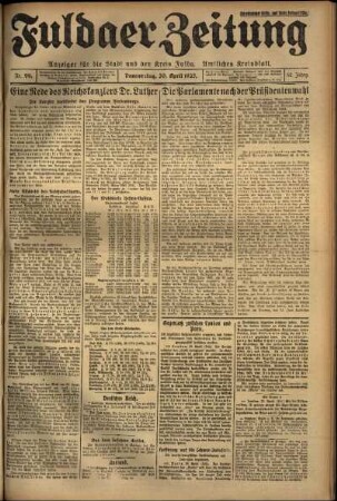 Ausgabe vom Donnerstag, den 30. April 1925.