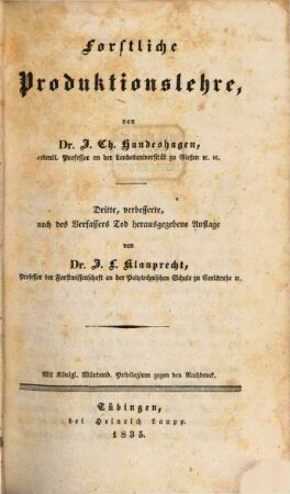 Encyclopedie der Forstwirthschaft. Abth. 1 (1835)
